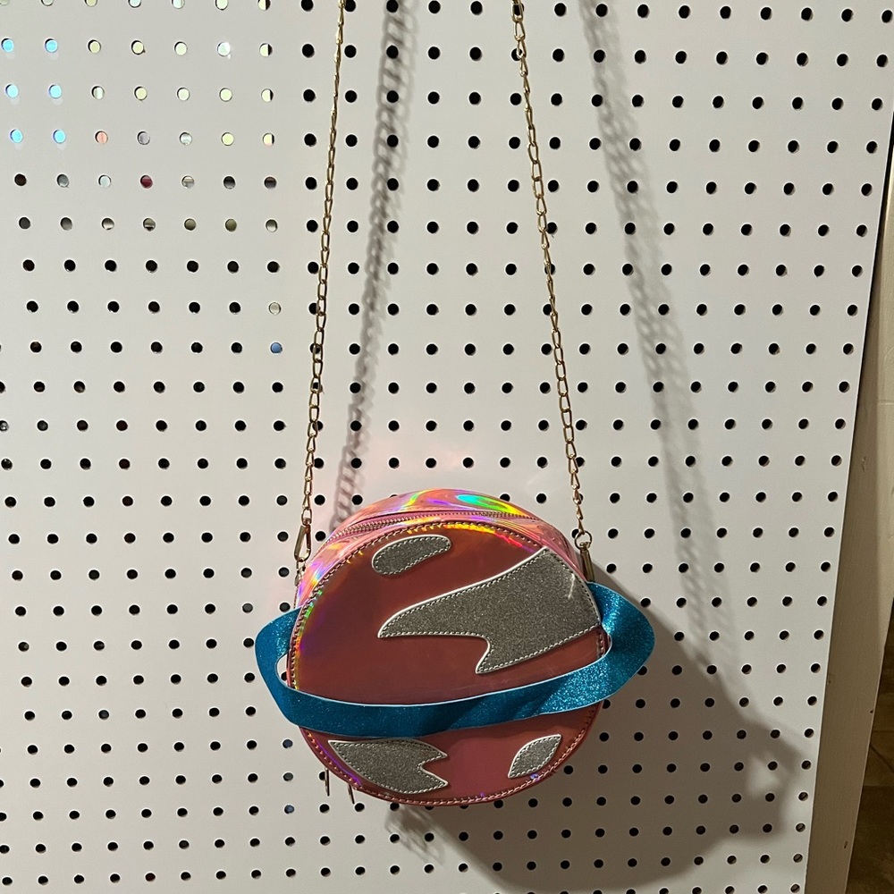 Holographic Pink + Blue Glitter Saturn Purse 🛸🪐🤠 - Picture 3 of 3